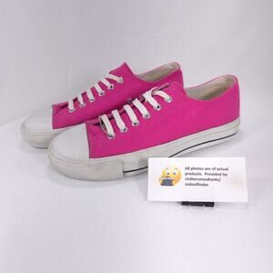 Demonia Deviant 01 Canvas Lace Up Sneakers Womens Size 9 Mens Size 7 Pink
